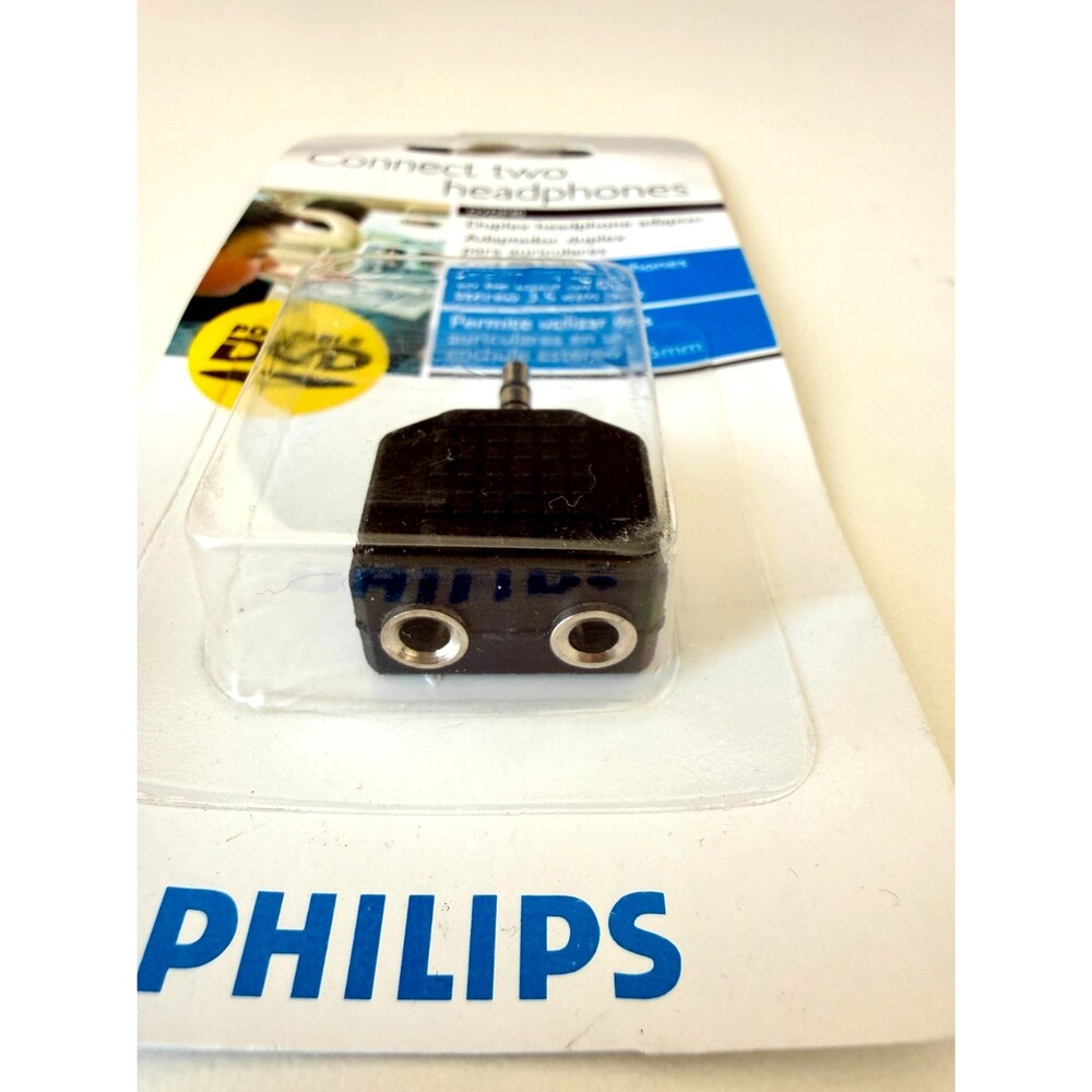 Philips Stereo 3.5 mm Headphone Jack Divider Splitter for 2 Headphones NEW - Picture 3 of 4